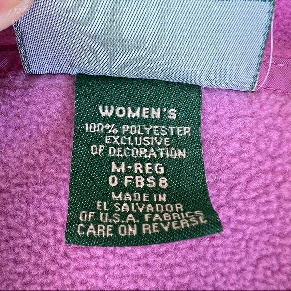 L.L. Bean 1/2 Zip Polartec Fleece Pullover Size Medium Lilac Purple Zip Pockets - Picture 12 of 15